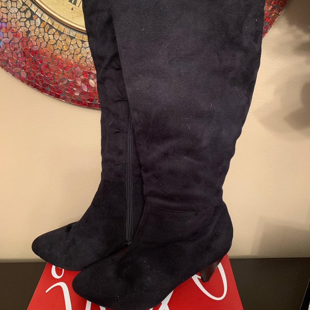Impo wide calf Black Suede Knee-High Boots 
7 1/2 WW